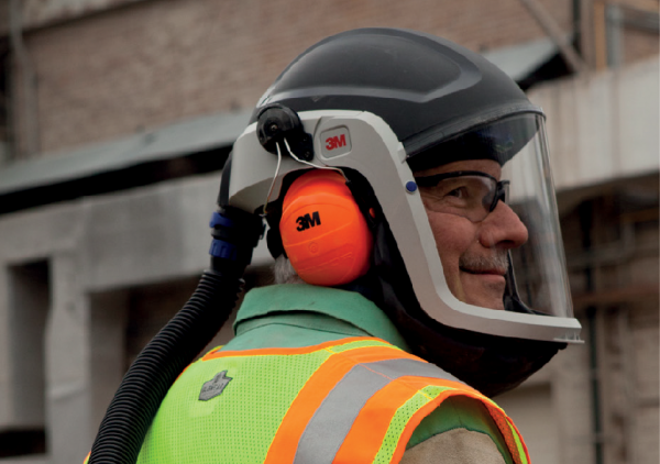Ensemble casque dur Versaflo avec visière et membrane d’étanchéité faciale de qualité supérieure M-307 3M – Image 3