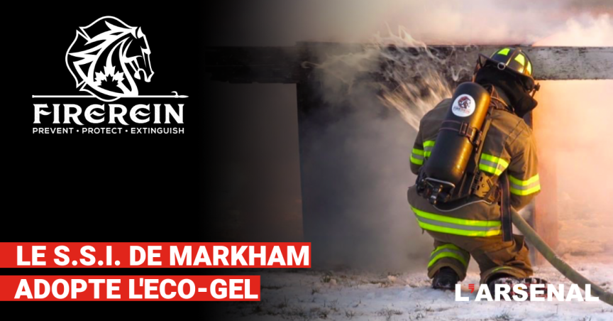 Un pompier qui éteint un feu avec l'Eco-Gel